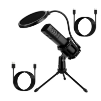 USB Microphone,PC Microphone With Tripod And Microphone Filter,Condenser Microphone For Gaming,Recording,Youtube,Etc