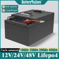 12V 24V 48V 100Ah 200Ah 300Ah 400Ah Lifepo4 Battery For Solar Inverter Motorhome Outdoor Back Up Power Supply