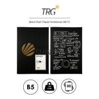 TRG Black Plain Paper Notebook B5 NB-75 - Buku Tulis Catatan A5 Hitam Polos Motif Plain TRG