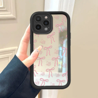 Cocok Untuk iphone 13 Pro Max Casing HP Anti Slip Silikon Sederhana Sweet Stereoscopic Bowknot Cermi