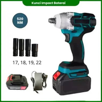 Bor impact 520NM Bor Kuat Buka Baut Moto Mobil Bor Drill 2 Baterai 2Baterai