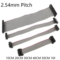 2.54mm Pitch FC 6/8/10/12/14/16/18/20/24/26/30/40/50Pin Gray Flat Ribbon Data Cable Double Row JTAG ISP For DC3 IDC Box Headers