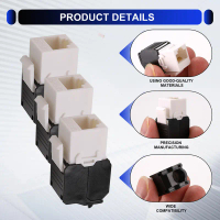 ปลั๊กกราวด์ Cat6A RJ45, 10 แพ็ค, เข้ากันได้กับ Cat6, 180 องศา, ปลั๊กกราวด์แบบไม่ต้องใช้เครื่องมือ, แ