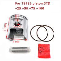 Motorcycle Engine Part STD +25 +75 +50 +100 64MM 64.25MM 64.5MM 65MM Bore Pin 16mm Piston Ring Kit for Suzuki TS185 185cc TS 185