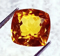 Natural 6.35 Ct Brazilian Citrine Yellow Square Eye Clean Cut Loose Gemstone