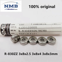 100pcs original NMB high precision bearing R-830ZZ 693ZZ MR83ZZ 3*8*4 3*8*3 3*8*2.5 mm 830 fan motor miniature bearing