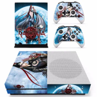 New Skin Sticker Decal For Xbox One S Console and 2 Controllers For Xbox One Slim Skins Sticker - Bayonetta