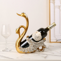 輕奢天鵝紅酒架高檔創意工藝品擺件家用餐廳酒櫃香檳葡萄酒展示架
