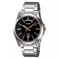 Casio Jam Tangan Pria Casio General MTP-1370D-1A2VDF Black Dial Stainless Steel Band