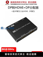 【可打統編 超低價】魔獸DP1.4版8K一分二DP轉HDMI/DP 1進2出高清視頻分配器 4K@120Hz