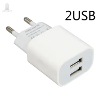 200pcs/lot Dual 2 USB 2usb Charger Mobile Phone white EU european Charger Plug Travel Wall Adapter For iPhone iPad Samsung 360