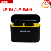 PEAMA LP-E6NH/LP-E6 Rechargeable Battery Ultra Quick Dual Charger Box For Canon EOS R7, EOS R5, EOS R6 R6 II, 6D,7D, 5D II III