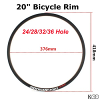 RONGDEXIN 20 Inch MTB Bicycle Rim 406/451 With Rivet 24/28 /32/36 Hole AV/FV Disc Brake Rim Double Layer Aluminum Alloy Ring