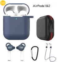 Vexom Universal 5 in1 Earhook Silicone Full Protection Bag Strap Earphone Charging Box Case For Apple Airpods 1 2