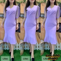 Midi Dress Tile Jieun SIZE M - XL 18WARNA / Dress Kondangan / Pakaian Pesta Wanita Cantik / Dress Na