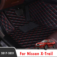 Car Floor Mats For Nissan X-Trail Xtrail Rogue 2023 2022 2021 2020 2019 2018 2017 (7 Seater) Auto Accessories Interior Carpets