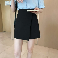 一片式百搭短裙 韓版裙子 短裙 女生a字裙 大尺碼寬鬆短裙 西裝短裙 設計感小衆高腰裙 a字包臀半身裙子 褲裙 半身裙