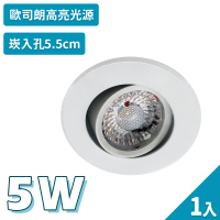 聖諾照明 LED 崁燈 3W COB 可調式崁燈 5.5公分 崁入孔 1入(歐司朗晶片 CNS國家安全認證)