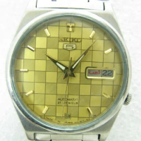 Turkish+English "Mosaic dial" Seiko double calendar automatic wrist watch men's watch 7019