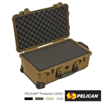 美國 PELICAN 1510 輪座拉桿氣密箱-含泡棉 沙漠黃色 公司貨