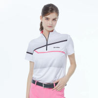 【Snowbee 司諾比】女士拉鍊款漸層短袖Polo衫(女款高爾夫球衫 球衣 跑步 登山 運動衫 網球 騎馬 吸濕排汗)