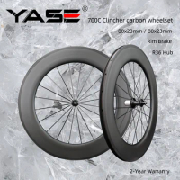 700c Carbon Bicycle Road Wheels Clincher Deeper Rim Bicycle Wheelset 88x23mm Rim Brake Power Way R36 Hub Carbon Bicycle wheels