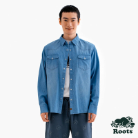 Roots男裝- CHAMBRAY 長袖襯衫-淺藍色