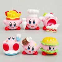 6pcs Anime Games Kirbys Figure Pink Kirbys Food Figure Waddle Dee Doo Cute Cartoon Dolls Children Christmas Gift