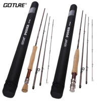 Goture PODER Fly Fishing Rod 4/5/7/8 WT 2.7m 9ft Fly Rod for Trout Bass Salmon 30+36T Carbon Fiber Fly Travel Rod vara de pesca