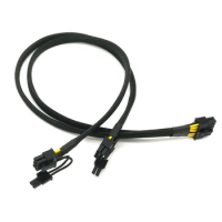 Black Sleeved 12Pin to 2x6+2Pin Modular Power Cable for Seasonic X Series X1250 P1000