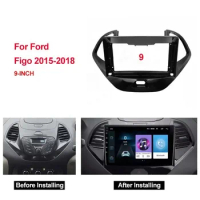9 Inch Car Radio Fascia Frame 2DIN Install Panel Dashboard For Ford Figo Aspire 2015-2019