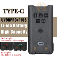 Baofeng Walkie Talkie UV-9R Pro V1 V2 Battery 7.4V Li-ion Support Type-C Charge for Baofeng UV-9R Plus Pro UV-XR Portable