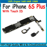 For iPhone 6s Plus Motherboard 16gb / 32gb/ 64gb/128gb Original Mainboard With / Without Touch ID Clean iCloud NO ID