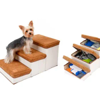 Adjustable Pet Steps Safety Non-Slip Bottom 3-Step Pet Storage Stepper Foldable Extra Wide Pet Ladder for linen Sofa