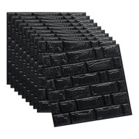 10 Pack 3D Brick Wall Panels Self Adhesive PE Foam Wall Sticker Self-Adhesive Wallpaper Decoration