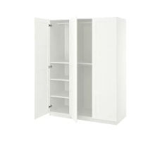 PAX/BERGSBO 衣櫃/衣櫥組合, 白色/白色, 150x60x201 公分