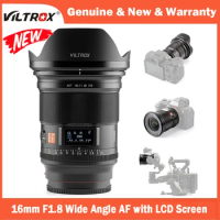 VILTROX 16mm F1.8 Sony E Lens Full Frame Large Aperture Ultra Wide Angle Auto Focus Lens LCD Screen For Sony E Mount Camera Lens