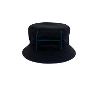 HERMES 愛馬仕藍色線條H LOGO經典漁夫帽(經典黑)
