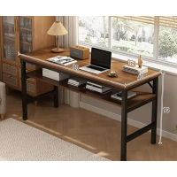 簡易書桌電腦桌（【升級加固雙層置物】深橡木色雙層80*40*75CM）