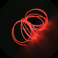 Newest Fashion 2.3mm 3Meter Orange EL Wire With DC-3V Neon Light LED lamp EL Wire Rope Tube Party Dance supplies