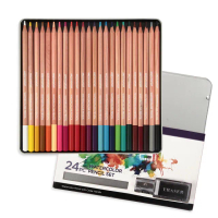 【ARTISTOPIA】24色雪松木水彩色鉛筆馬口鐵盒(水性色鉛筆)