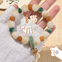 福運貓爪菩提手串真品盤玩菩提子手鏈文玩繞指柔炭燒貓爪手串跑環