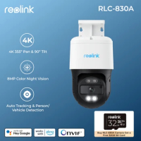 Reolink 4K PoE IP Camera 8MP Outdoor PTZ Auto Tracking Security Camera 355° Pan &amp; 90° Tilt Smart Detection Surveillance Cameras