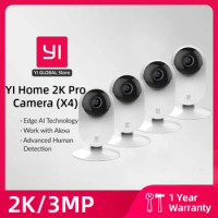 YI Pro 4pcs 2K 3MP Wifi Home Camera with Motion Detection Security Baby Monitor Video Surveillance System Pet IP Smart Cam
