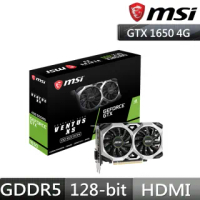 【MSI 微星】GeForce GTX 1650 VENTUS XS 4G OC 顯示卡(贈 筆電鍵盤保護套)