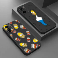 Cartoon Cute The Simpsons Phone Case For Xiaomi Redmi Note 12 11E 11S 11 11T 10 10S 9 9T 9S 8T Pro Plus 5G Black Cover
