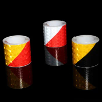 5CM*3M Yellow Red Reflective Marking Tape Bicycle Sticker for Frame Cars Motorcycle Trailer Safety Warning Tape Decal Protective
