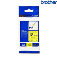 Brother兄弟 TZe-FX641 黃底黑字 標籤帶 可彎曲纜線護貝系列 (寬度18mm) 標籤貼紙 色帶