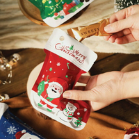 聖誕襪糖果袋 (小號五入裝) 餅乾袋 聖誕禮品禮物包裝袋 (隨機出貨)