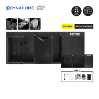 DYNAHOME  อ่างล้างจานสแตนเลสแบบฝัง 2 หลุม พร้อมที่พักจาน ขนาด 120x50 CM. สีดำ รุ่น WD-12050-TD-BK สแ